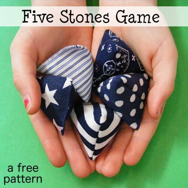 Chinese Rocks Game Free Pattern - Five Stones Game - Shiny Happy World