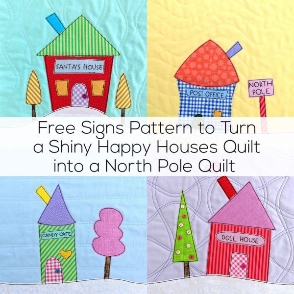 applique buildings from the North Pole/Santa's Workshop